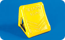 4012-06 Wheel Chocks 
Aldon® Ductile Iron Wheel Chock for Truck and Trailer
Block Width 9 1/8" x Length 8" x Height 8 1/2"
Weight 16 lbs. 
For maximum tire dia. 30" 
Powder-coated safety yellow