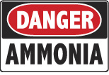 6-AMMO Signs - OSHA 
DANGER AMMONIA - Danger Ammonia