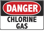 6-CHLORG Signs - OSHA 
DANGER CHLORINE GAS - Danger Chlorine Gas